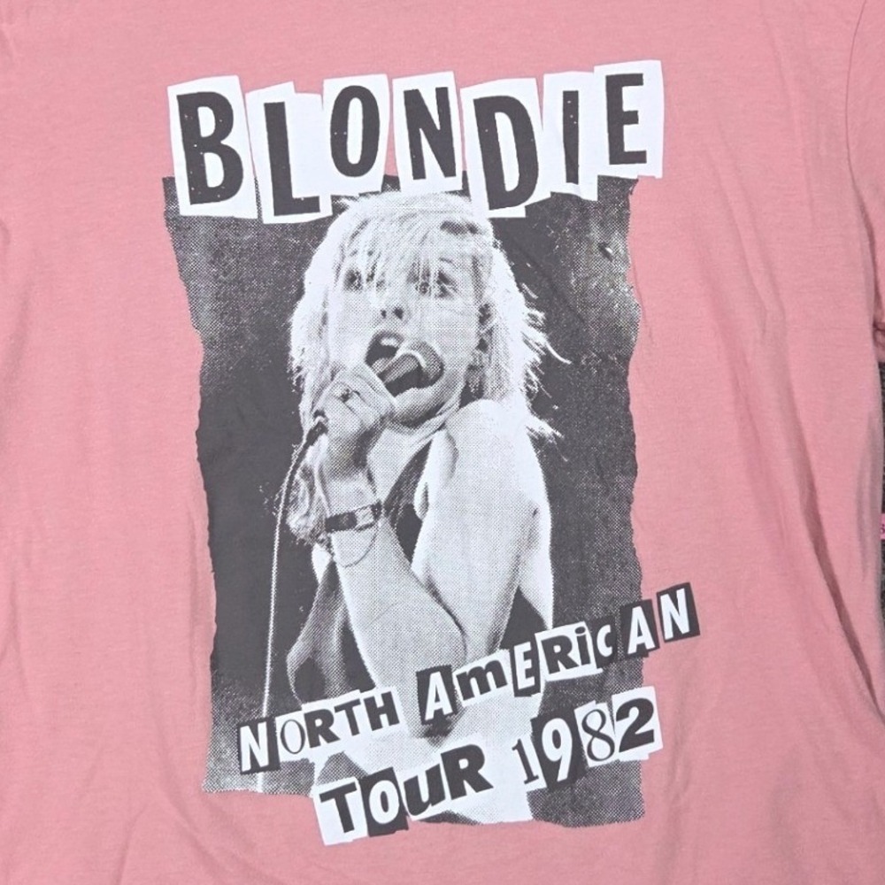 Blondie Graphic Tee Women Large Pink North American Tour 1982 Vintage Style